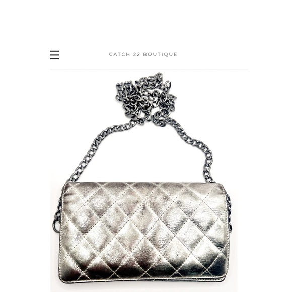Chanel Metallic Silver Quilted Leather 2.55 Reissue L Yen Continental WOC - Picture 3 of 10
